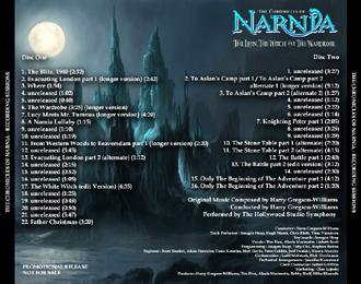 Narnia: The Lion, the Witch and the Wardrobe - Recording Sessions - Back