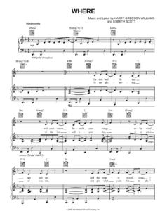 Where - Lisbeth Scott - Sheet Music