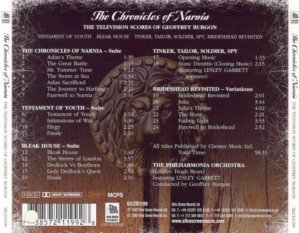 BBC Narnia Soundtrack (Back Cover)