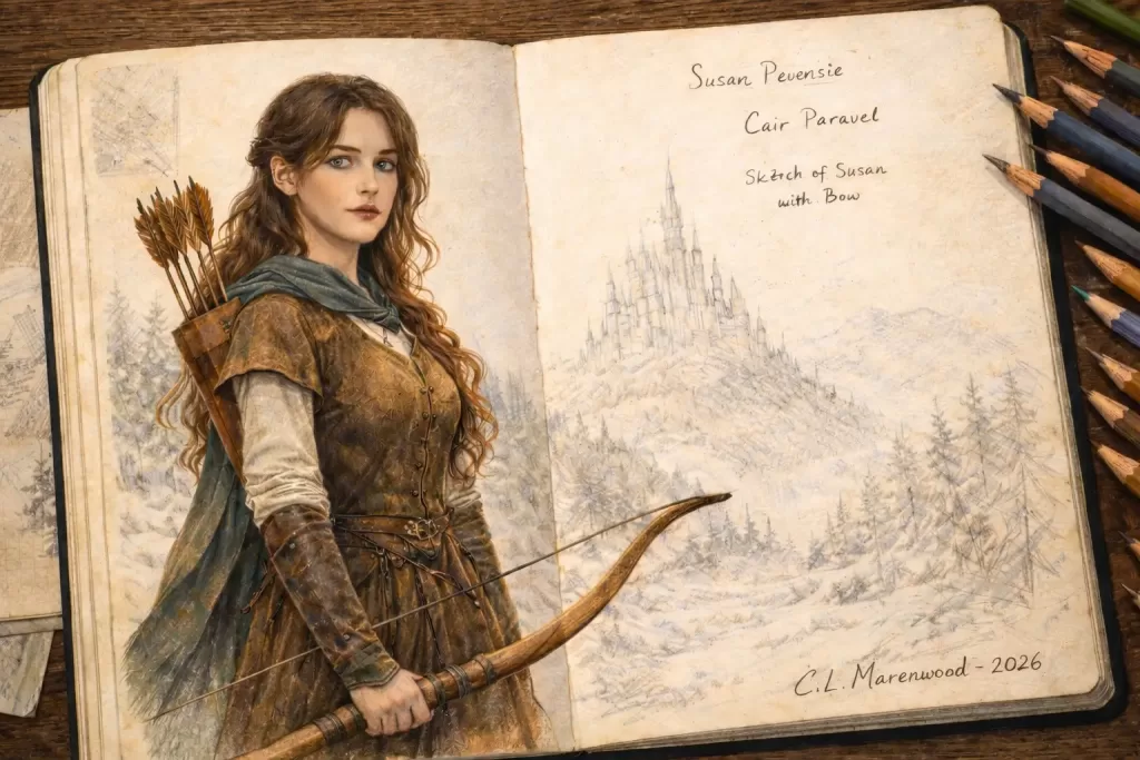 C.L. Marenwood's sketch of Susan Pevensie