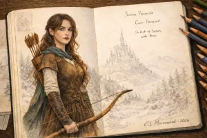 C.L. Marenwood's sketch of Susan Pevensie