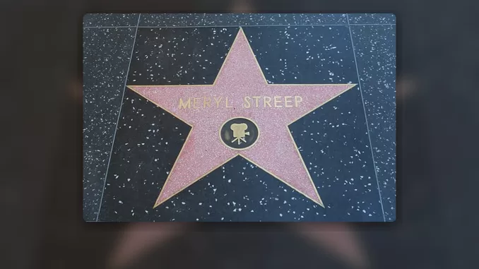 Banner using a public-domain Wikimedia Commons photo of Meryl Streep's Walk of Fame star