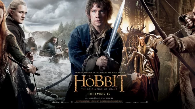 Bilbo, Tauriel, Legolas, Thranduil, and Bard in featured art for The Hobbit: The Desolation of Smaug